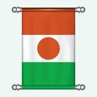realista suspensão bandeira do Níger galhardete vetor