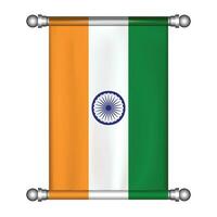 realista suspensão bandeira do Índia galhardete vetor