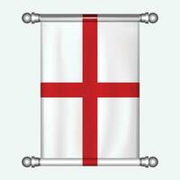 realista suspensão bandeira do Inglaterra galhardete vetor