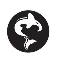 design criativo de logotipo de modelo animal baleia orca preta simples. animal subaquático assassino. logotipo para negócios, identidade e branding. vetor