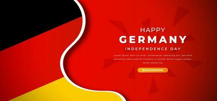 feliz Alemanha independência dia Projeto papel cortar formas fundo ilustração para poster, bandeira, anúncio, cumprimento cartão vetor