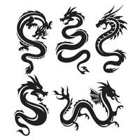 Dragão tatuagem logotipo Projeto silhueta vetor