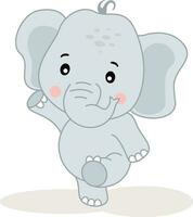 engraçado bebê elefante isolado em branco vetor