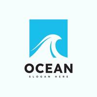 vetor de modelo de logotipo de ondas oceânicas, design de logotipo simples e moderno do oceano