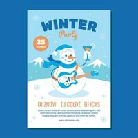 inverno festa poster folheto vetor