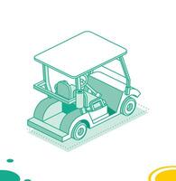 golfe carrinho isolado em branco fundo. isométrico golfe carro símbolo. vetor