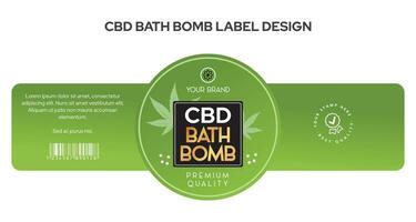 cbd banho bombear rótulo Projeto vetor