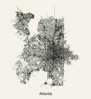 vetor estrada mapa Atlanta, Geórgia, Unidos estados