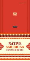 mês do patrimônio nativo americano. design de plano de fundo com ornamentos abstratos celebrando índios nativos da américa. vetor