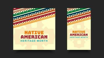 mês do patrimônio nativo americano. design de plano de fundo com ornamentos abstratos celebrando índios nativos da américa. vetor