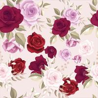 padrão floral elegante sem costura com rosas românticas vetor