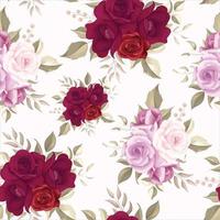 padrão floral elegante sem costura com rosas românticas vetor