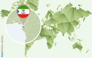 infográfico para equatorial guiné, detalhado mapa do equatorial Guiné com bandeira. vetor