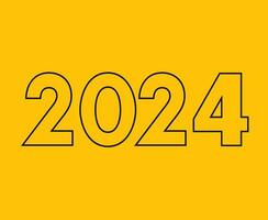 2024 Novo ano feriado Projeto amarelo e azul abstrato vetor logotipo símbolo ilustração