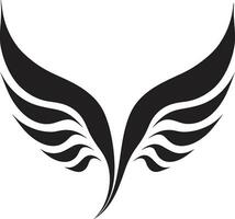 simplista emplumado silhueta emblemático anjo asas céus deleite anjo asas símbolo dentro Preto Projeto vetor