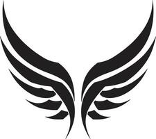 Eterno aréola à moda anjo asas ícone simplista voar monocromático anjo asas silhueta vetor