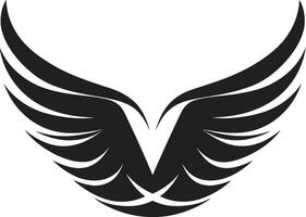 espíritos serenidade anjo asas símbolo dentro monocromático emblemático divino charme logotipo Projeto com anjo asas vetor