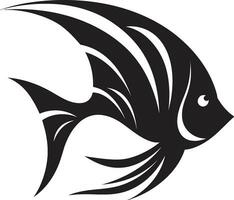 gracioso peixe anjo domínio Preto ícone icônico peixe anjo logotipo vetor elegância dentro Preto