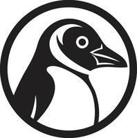 serenata do pinguins Preto vetor pinguim logotipo sinfonia do melódico som pinguim ícones gelado música dentro Preto