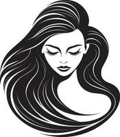 fortalecimento através beleza logotipo com uma fêmea face esculpido graça Preto fêmea face dentro emblema vetor