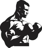 vetor arte revelado boxe homem emblema poderoso socos Preto boxe homem ícone dentro vetor