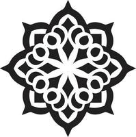 requintado geométrico Projeto árabe floral azulejos vetor arabesco charme Preto floral logotipo ícone