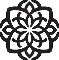 intrincado floral Magia árabe logotipo dentro Preto icônico meio Oriental beleza Preto vetor ícone