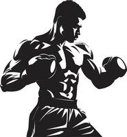 pugilista destreza revelado Preto logotipo com boxe homem poderoso movimentos vetor ícone dentro Preto