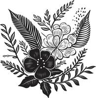 ilha fuga vetor ícone dentro Preto vetor arte revelado exótico floral logotipo