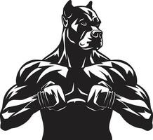 icônico atletismo Preto logotipo com boxer cachorro poderoso mascote Preto boxer cachorro logotipo vetor ícone