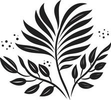 elegante oásis botânico tropical floral logotipo icônico paraíso desencadeado Preto emblema Projeto vetor