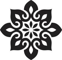 Preto beleza dentro arabesco floral azulejos emblema requintado simetria árabe logotipo Projeto com florais vetor