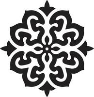 geométrico domínio revelado árabe floral logotipo Preto logotipo charme árabe floral azulejos Projeto dentro vetor