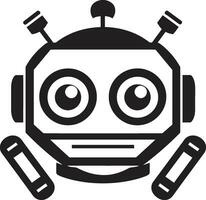 a robô guarda uma futurista guardião ícone místico microrobô uma mini mascote emblema vetor