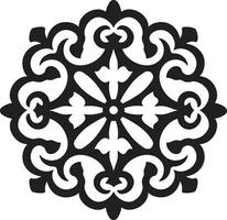 intrincado emblema revelado árabe floral azulejos dentro vetor elegante Preto bambu plantar logotipo vetor ícone do tranquilidade