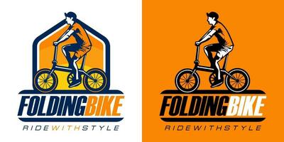 vetor de logotipo de bicicleta dobrável