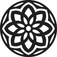 vetor arabesco harmonia Preto floral logotipo domínio requintado geométrico padrões árabe floral ícone dentro Preto