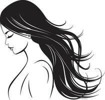 místico aura Preto emblema com mulher rosto ícone dentro monocromático eterno beleza logotipo do uma mulher face dentro Preto monocromático vetor