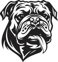 corajoso canino buldogue Projeto emblema elegância dentro Preto buldogue logotipo excelência vetor