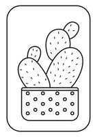 páginas para colorir ilustração de cactos para colorir para crianças vetor