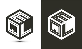 igual carta logotipo Projeto com ilustrador cubo logotipo, vetor logotipo moderno alfabeto Fonte sobreposição estilo.