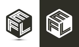 efl carta logotipo Projeto com ilustrador cubo logotipo, vetor logotipo moderno alfabeto Fonte sobreposição estilo.