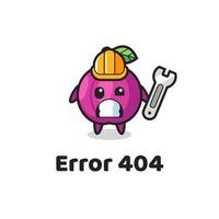 erro 404 com o mascote fofinho de ameixa vetor