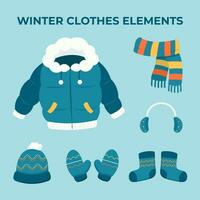 inverno roupas elemento definir. plano vetor ilustração.