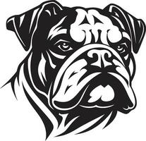 buldogue realeza Preto logotipo vetor ícone corajoso canino buldogue Projeto emblema