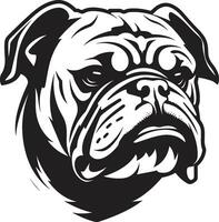régio cachorro arte buldogue dentro Preto vetor ícone negrito e destemido Preto logotipo com buldogue