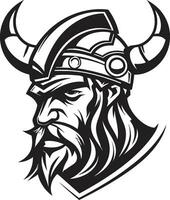 nórdico navegador uma navegante viking líder berserker fraternidade uma viking emblema do fúria vetor