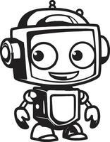 espectral sentinela a compactar mascote guardião digital dínamo uma Preto vetor robô dentro miniatura