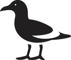 elegante mais alto Preto vetor gaivota emblema sombreado graça gaivota logotipo dentro ônix