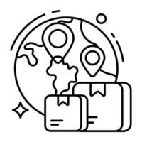 perfeito Projeto ícone do global parcela localização vetor